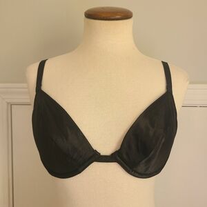 Vtg Victoria's Secret Second Skin Satin Plunge Bra Size 36B Push Up Pads 2000 🖤